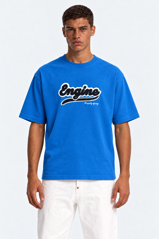ENGINE SCRIPT LOGO T-SHIRT — Palace Blue