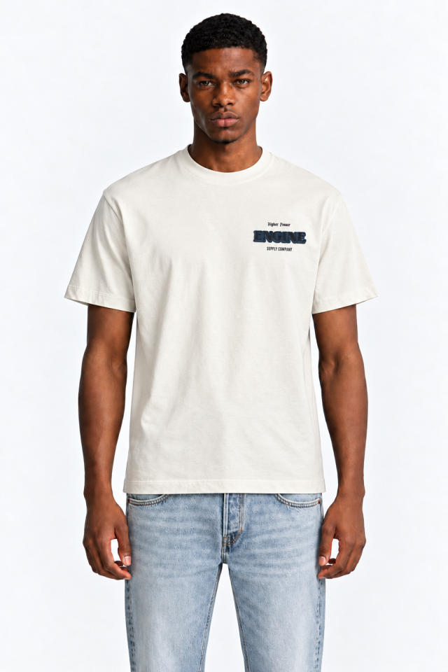 ENGINE Higher Power T-Shirt — Bone White