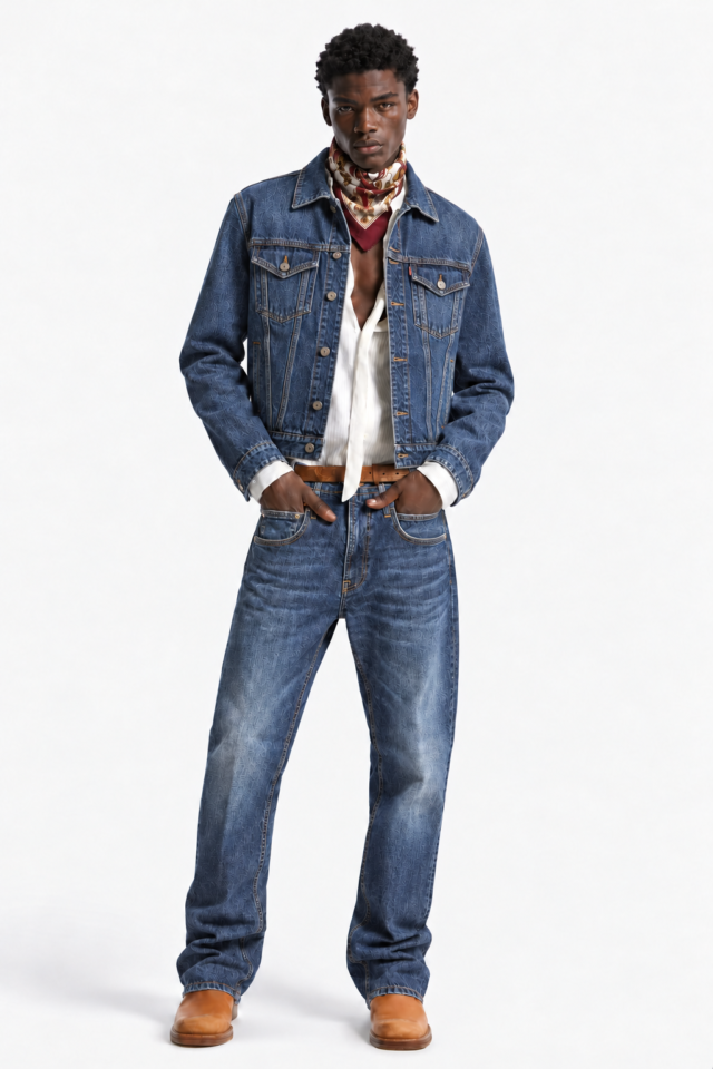ENGINE Relaxed Regular Fit Jeans -Mid blue wash